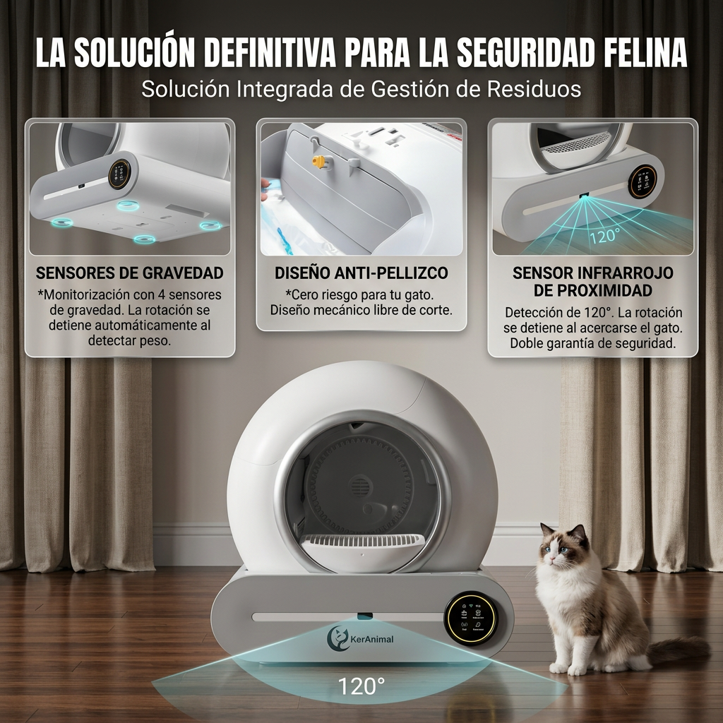 Arenero Automático para Gatos Autolimpiable | Kerabox Original