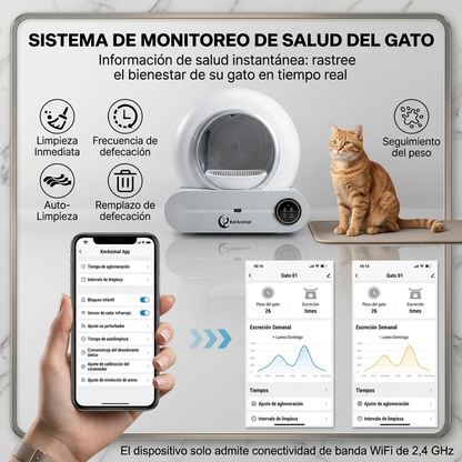 Arenero Automático para Gatos Autolimpiable | Kerabox Original