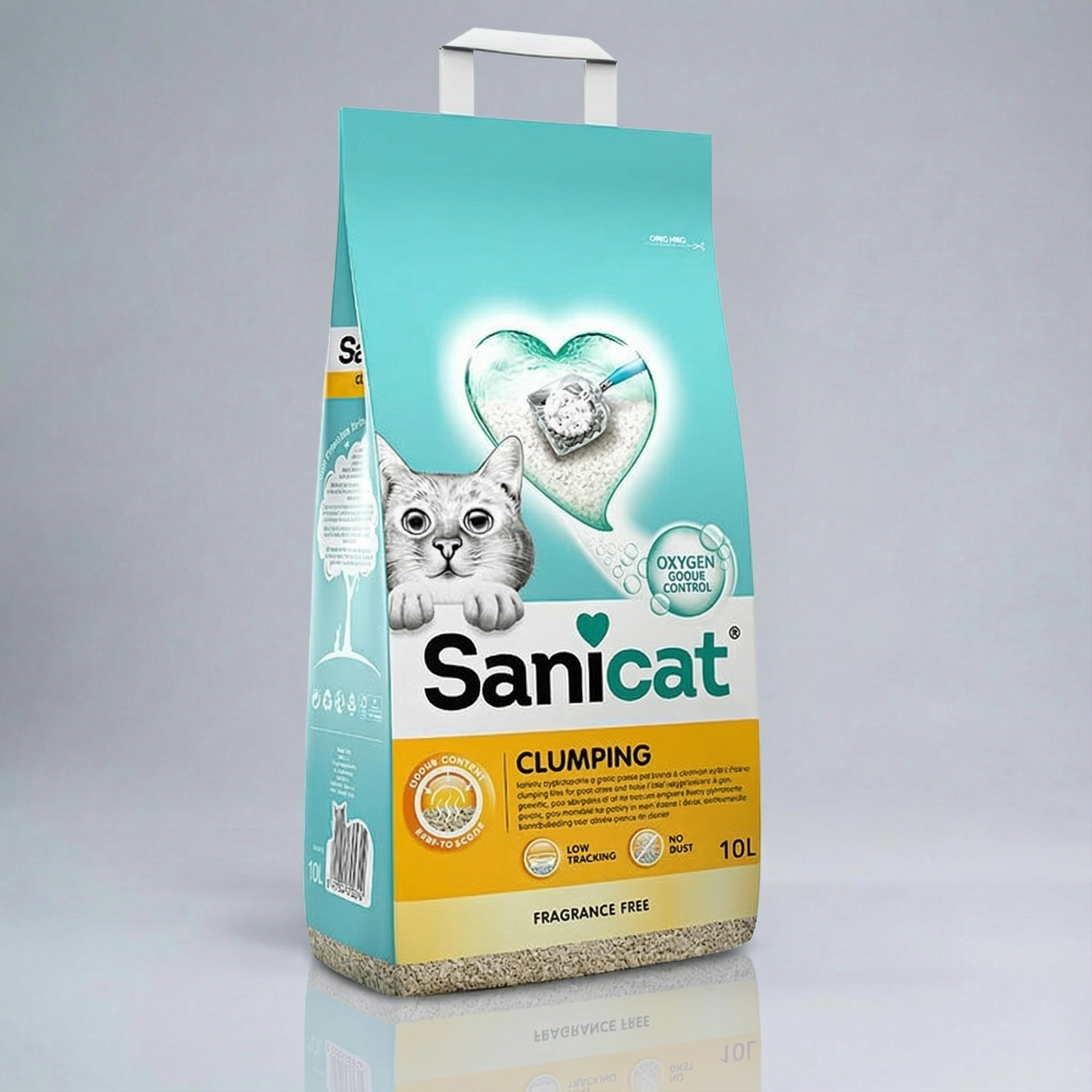 Litière agglomérante blanche Sanicat sans parfum pour chats 10 L