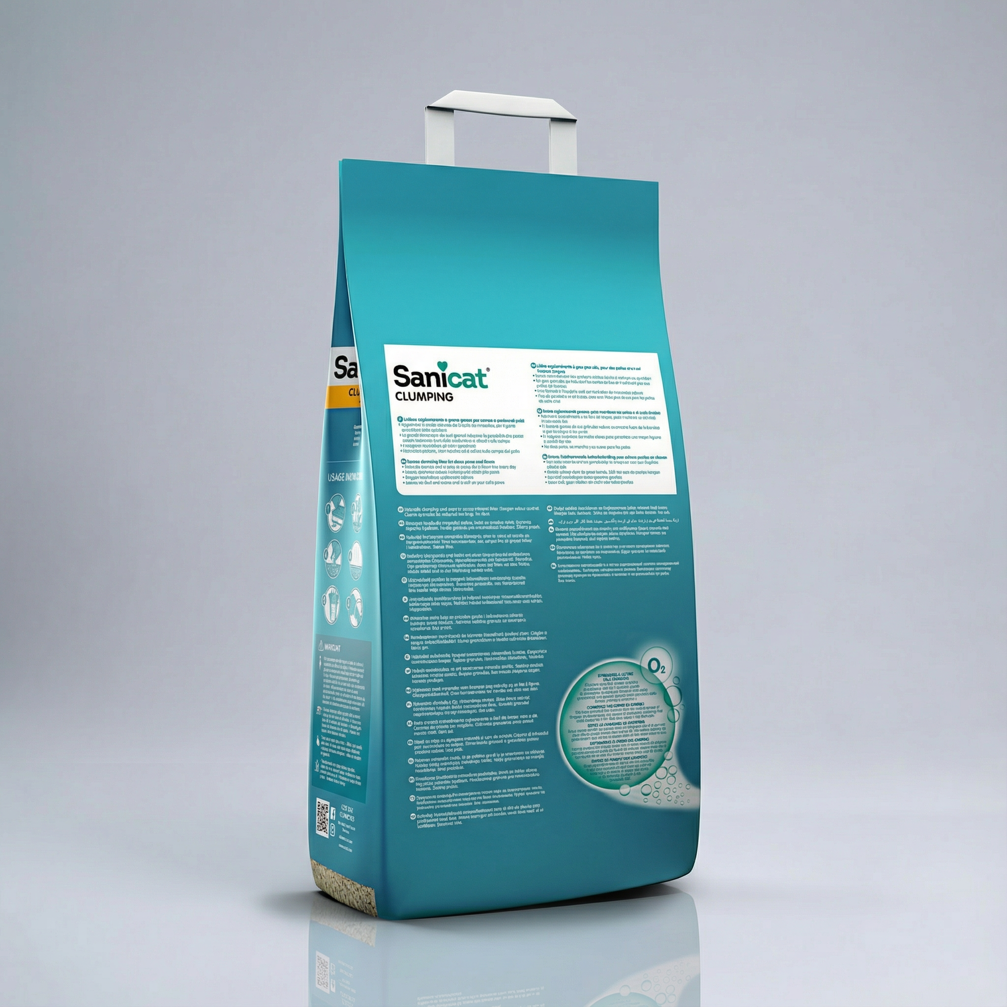 Arena Aglomerante Blanca Sanicat Clumping sin Aroma para Gatos 10 L