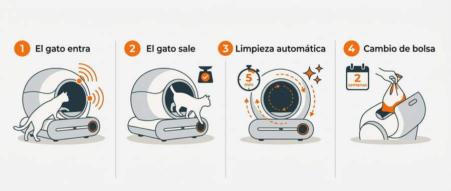 Arenero Automático para Gatos Autolimpiable | Kerabox Original