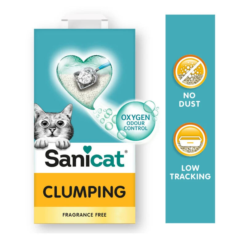 Litière agglomérante blanche Sanicat sans parfum pour chats 10 L